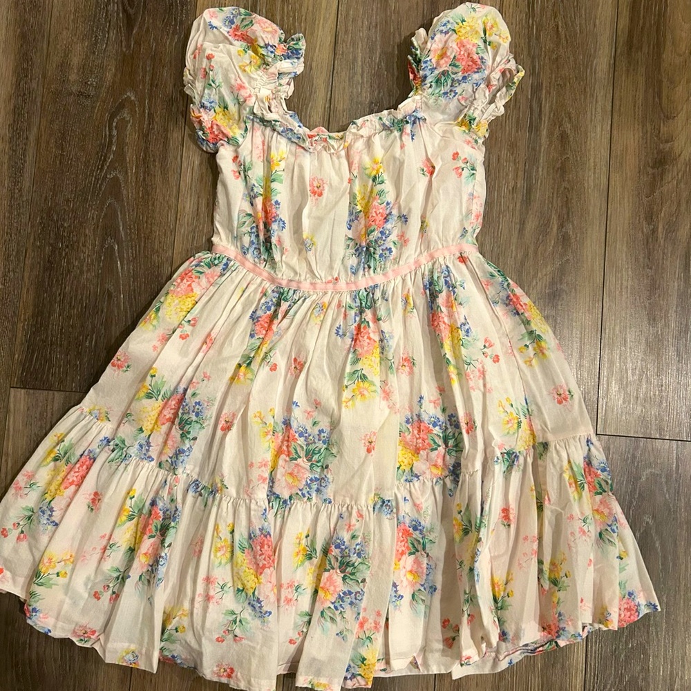 Floral Kids Dress with Ruffled Sleeves